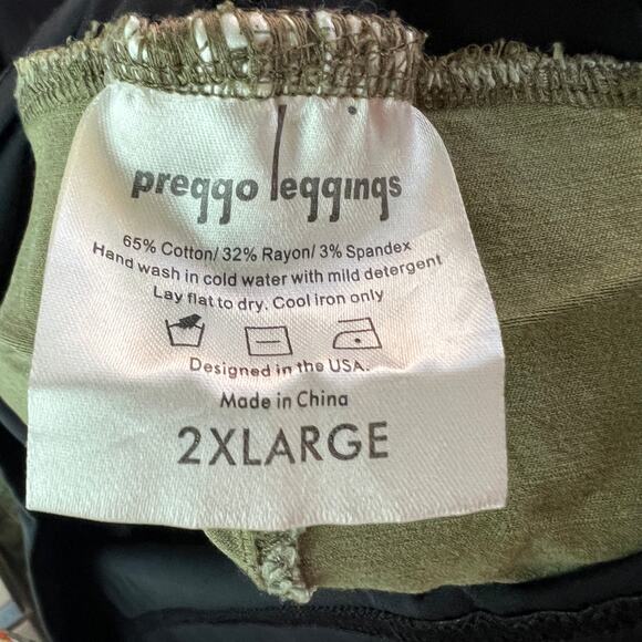 Preggo Leggings 2XL Green Moto Maternity Pregnancy Jeggings Skinny Leg - Picture 9 of 9